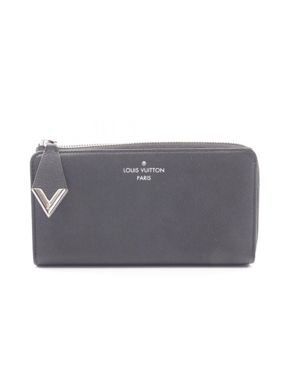 Louis Vuitton L Shape Zipper Wallet Portefeuille Comet Parnassea Noir Leather